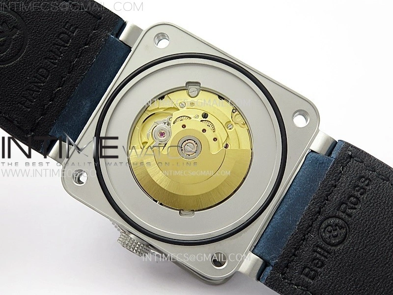 BR03-93 GMT Blue Black Bezle SS B12 Best Edition Blue Dial on Blue Leather Strap A2836