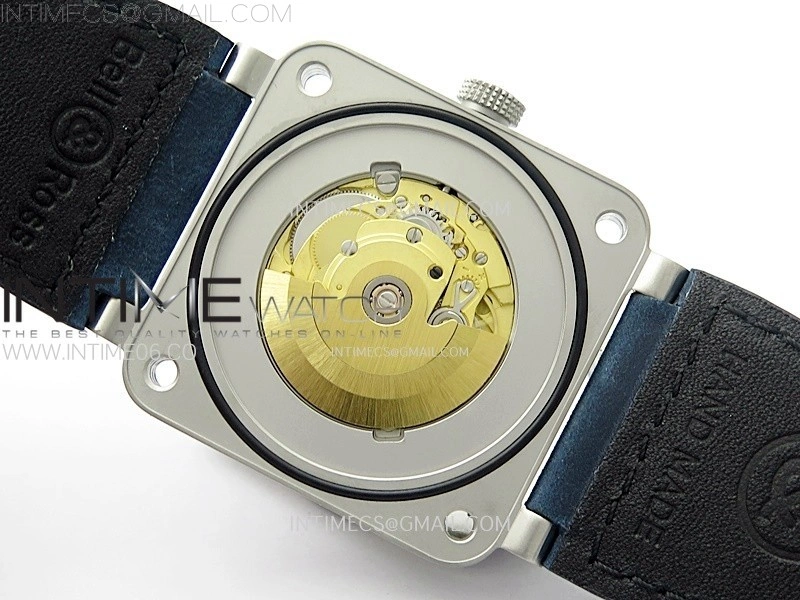 BR03-93 GMT Blue Black Bezle SS B12 Best Edition Blue Dial on Blue Leather Strap A2836