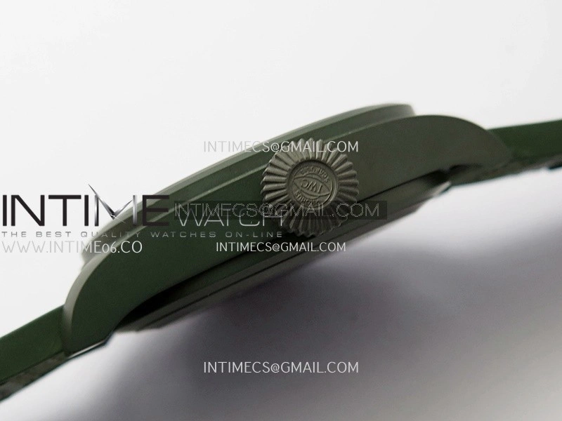 Big Pilot IW329802 43 Woodland Green Ceramic M+F 1:1 Best Edition Green Dial On Nylon Strap 8N24