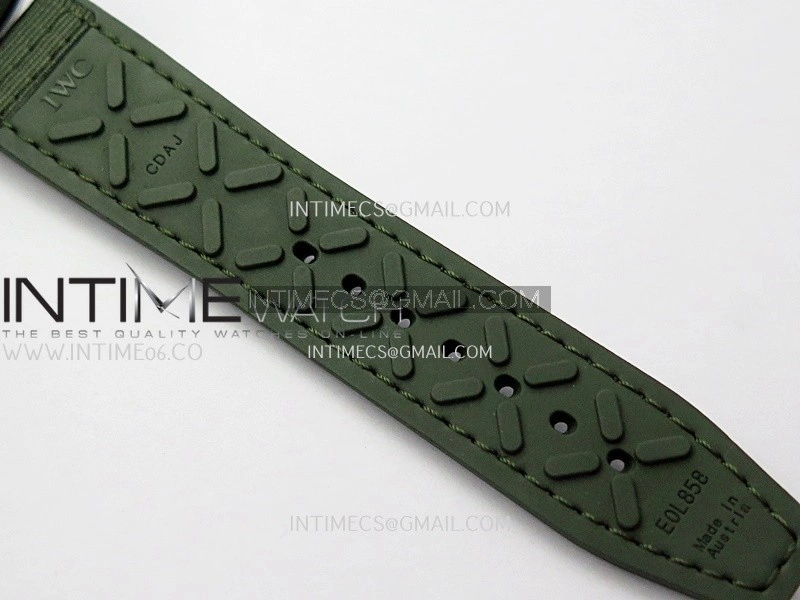 Big Pilot IW329802 43 Woodland Green Ceramic M+F 1:1 Best Edition Green Dial On Nylon Strap 8N24