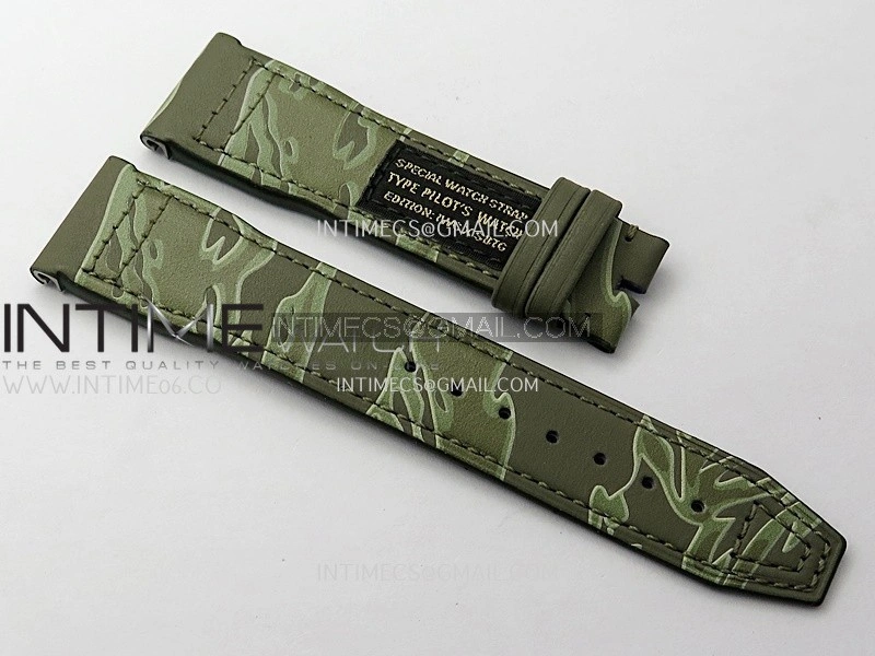 Big Pilot IW329802 43 Woodland Green Ceramic M+F 1:1 Best Edition Green Dial On Nylon Strap 8N24