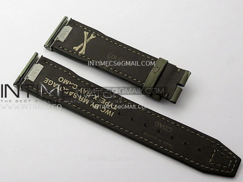 Big Pilot IW329802 43 Woodland Green Ceramic M+F 1:1 Best Edition Green Dial On Nylon Strap 8N24