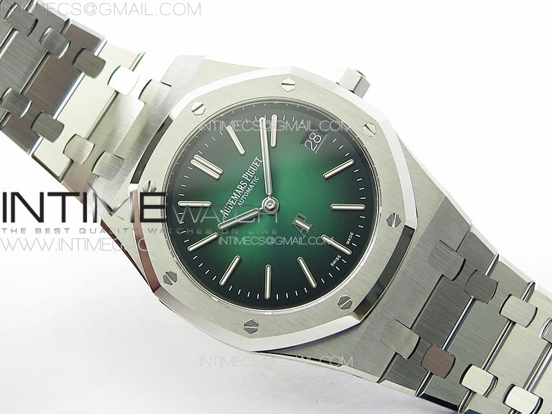 Royal Oak 39mm V2 16202 50th SS ZF 1:1 Best Edition Green Textured Dial on SS Bracelet A7121
