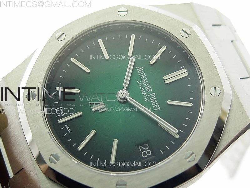 Royal Oak 39mm V2 16202 50th SS ZF 1:1 Best Edition Green Textured Dial on SS Bracelet A7121