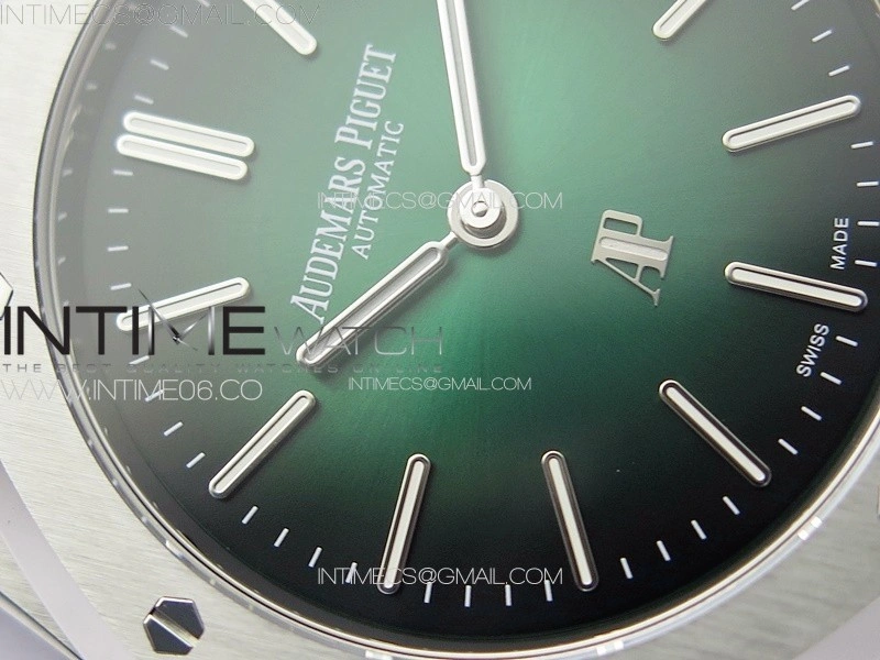 Royal Oak 39mm V2 16202 50th SS ZF 1:1 Best Edition Green Textured Dial on SS Bracelet A7121