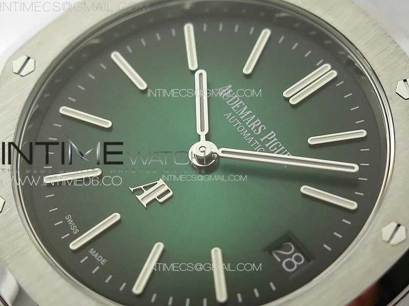 Royal Oak 39mm V2 16202 50th SS ZF 1:1 Best Edition Green Textured Dial on SS Bracelet A7121