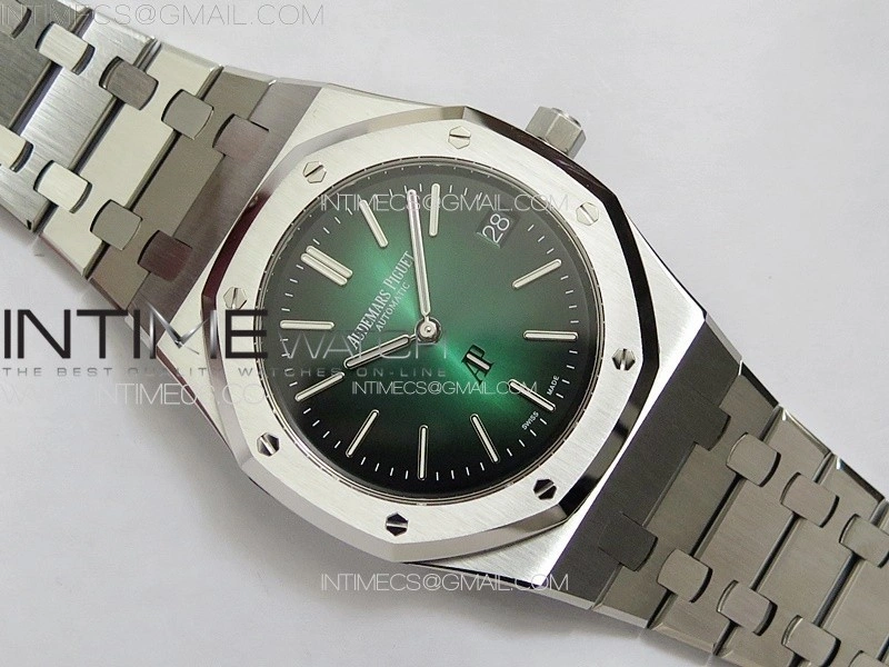 Royal Oak 39mm V2 16202 50th SS ZF 1:1 Best Edition Green Textured Dial on SS Bracelet A7121