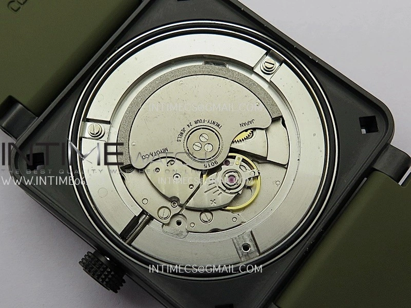 BR03A 41mm Real Ceramic 1:1 Best Edition Green Dial On Green Rubber Strap MIYOTA 9015