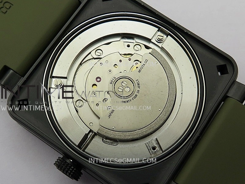 BR03A 41mm Real Ceramic 1:1 Best Edition Green Dial On Green Rubber Strap MIYOTA 9015