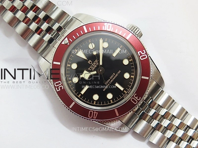 Heritage Black Bay M7941A1A0RU-0003 41mm SS ZF 1:1 Best Edition Black Dial Red Bezel on SS Bracelet A2824