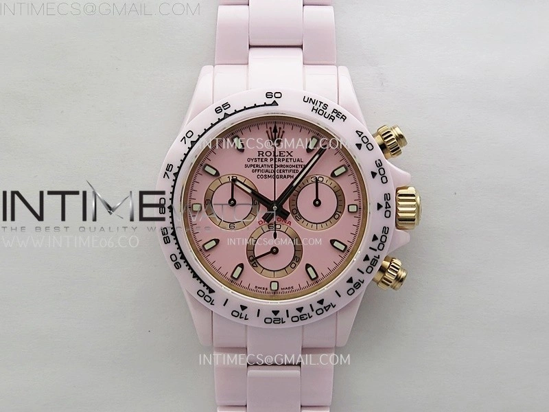 Daytona AET Solid Pink Ceramic Case and Bracelet N6F 1:1 Best Edition Pink Dial On DD4801