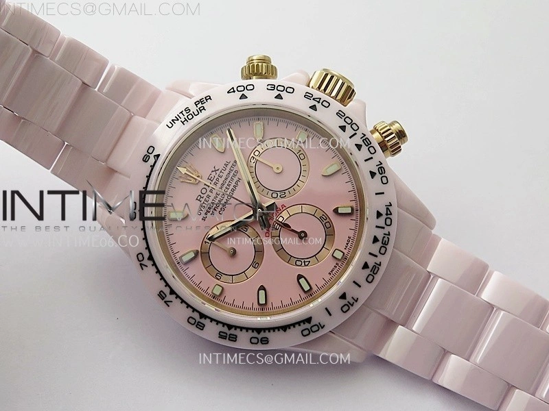 Daytona AET Solid Pink Ceramic Case and Bracelet N6F 1:1 Best Edition Pink Dial On DD4801