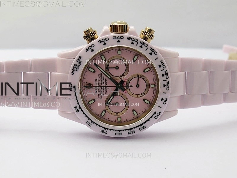 Daytona AET Solid Pink Ceramic Case and Bracelet N6F 1:1 Best Edition Pink Dial On DD4801