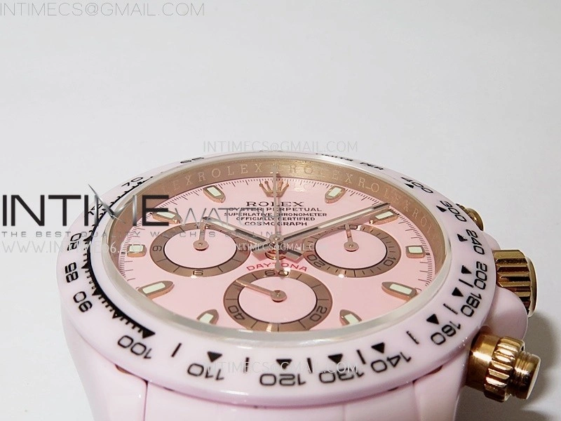 Daytona AET Solid Pink Ceramic Case and Bracelet N6F 1:1 Best Edition Pink Dial On DD4801