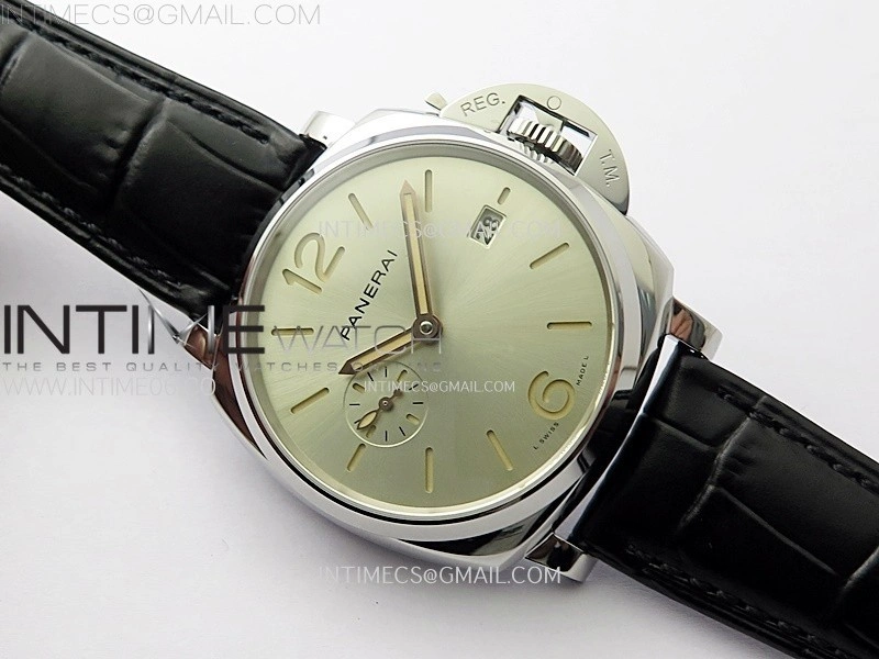 PAM1249 X SS VSF 1:1 Best Edition White Sun Dial on Black Leather Strap Asian P900