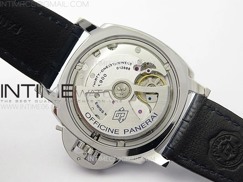 PAM1249 X SS VSF 1:1 Best Edition White Sun Dial on Black Leather Strap Asian P900
