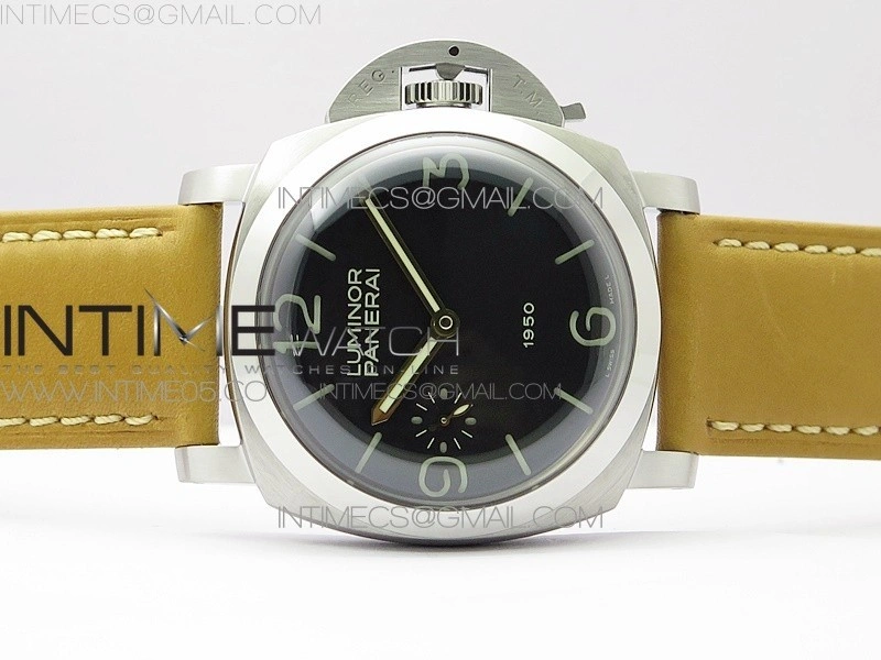 PAM127 XF 1:1 Best Edition Black Dial on Brown Leather Strap A6497 with Y-Incabloc