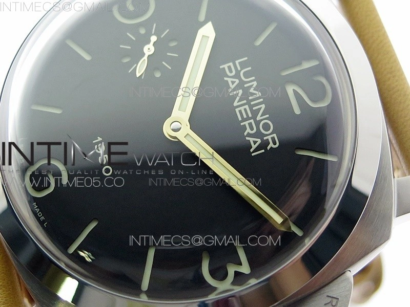 PAM127 XF 1:1 Best Edition Black Dial on Brown Leather Strap A6497 with Y-Incabloc