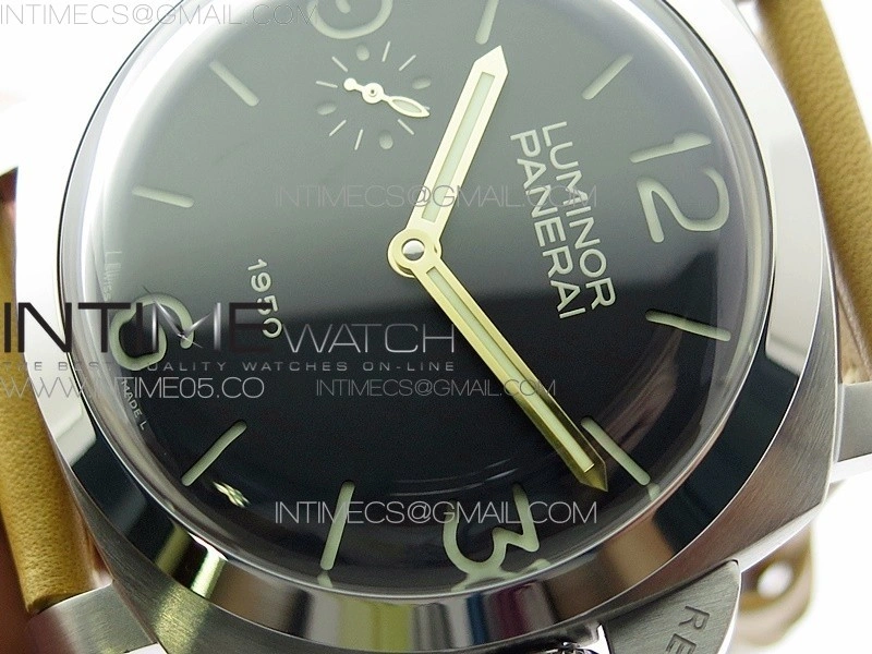 PAM127 XF 1:1 Best Edition Black Dial on Brown Leather Strap A6497 with Y-Incabloc