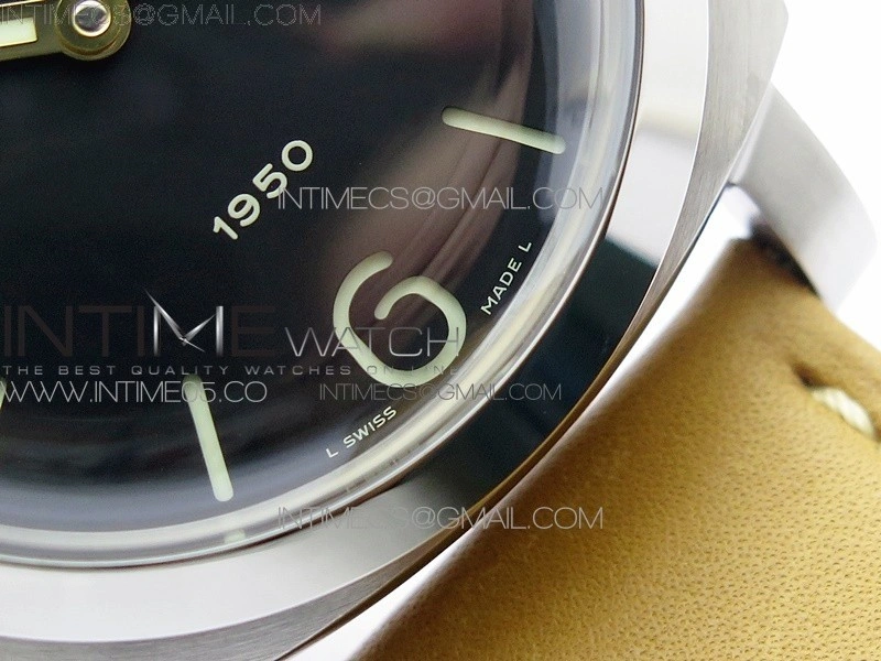 PAM127 XF 1:1 Best Edition Black Dial on Brown Leather Strap A6497 with Y-Incabloc