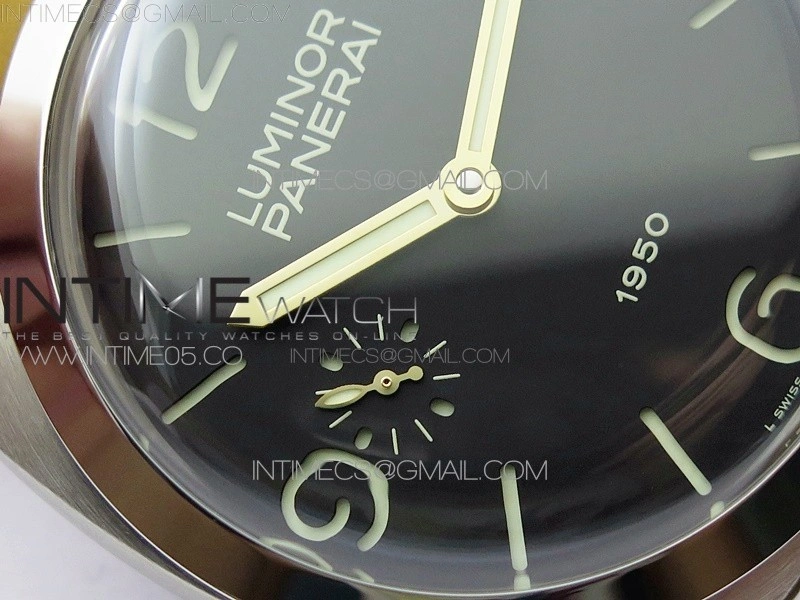 PAM127 XF 1:1 Best Edition Black Dial on Brown Leather Strap A6497 with Y-Incabloc