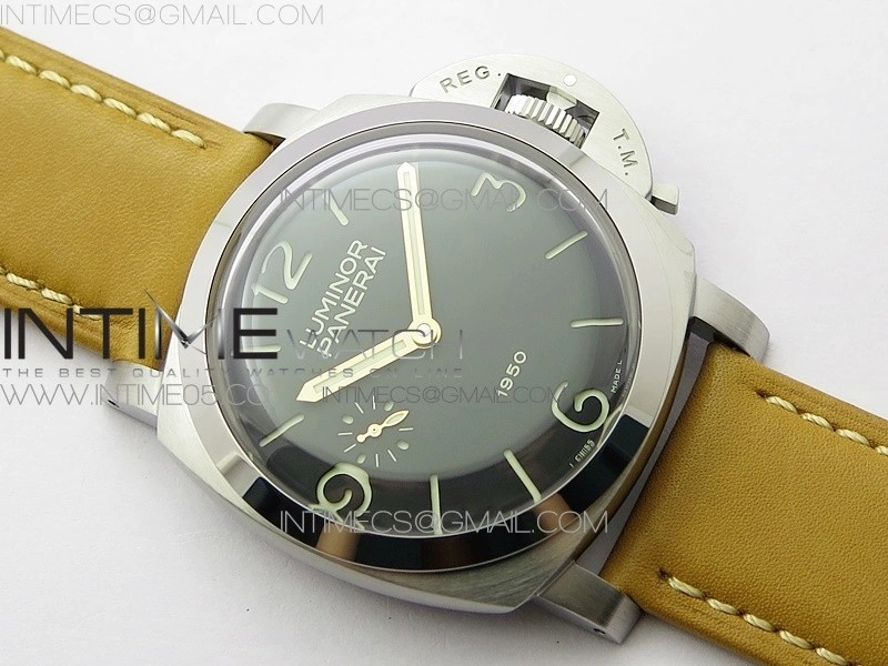 PAM127 XF 1:1 Best Edition Black Dial on Brown Leather Strap A6497 with Y-Incabloc