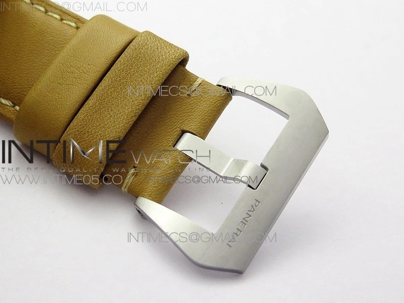 PAM127 XF 1:1 Best Edition Black Dial on Brown Leather Strap A6497 with Y-Incabloc