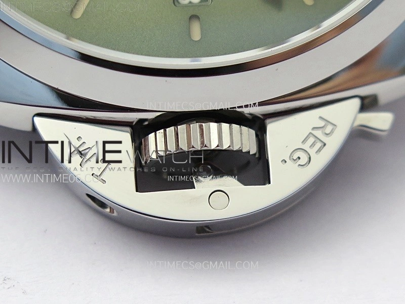 PAM1329 Y SS VSF 1:1 Best Edition Green Sun Dial on Black Leather Strap Asian P900