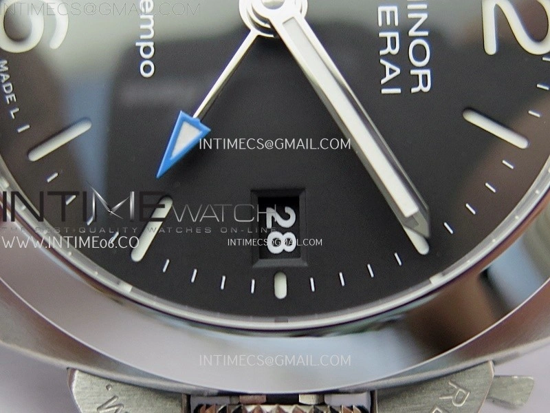 PAM1365 Z GMT SS VSF 1:1 Best Edition Black Dial on Black Leather Strap Asian P900