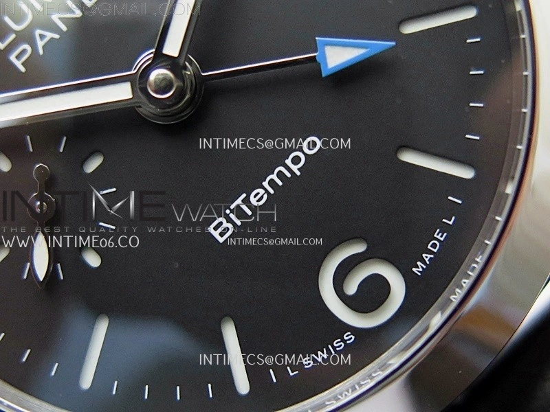 PAM1365 Z GMT SS VSF 1:1 Best Edition Black Dial on Black Leather Strap Asian P900