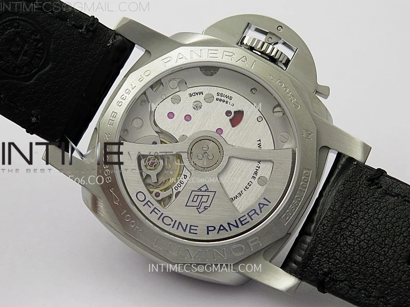 PAM1365 Z GMT SS VSF 1:1 Best Edition Black Dial on Black Leather Strap Asian P900