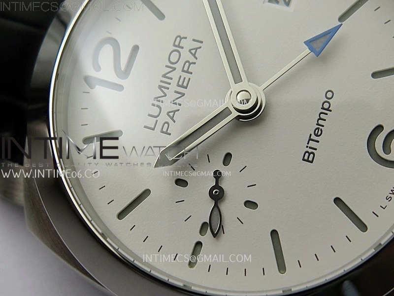 PAM1367 Z GMT SS VSF 1:1 Best Edition White Dial on Black Leather Strap Asian P900