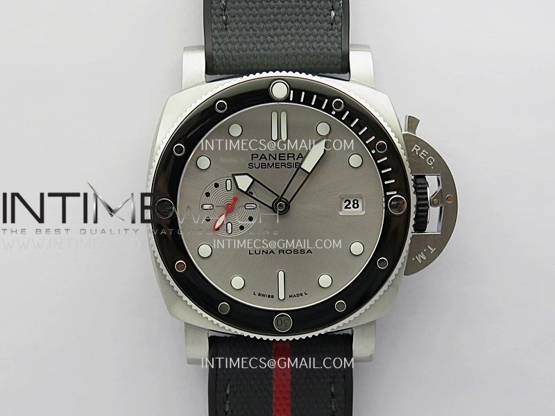 PAM1681 44mm Luna Rossa Submersible VSF 1:1 Best Edition On Gray Fabric Strap P900