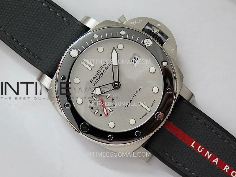 PAM1681 44mm Luna Rossa Submersible VSF 1:1 Best Edition On Gray Fabric Strap P900