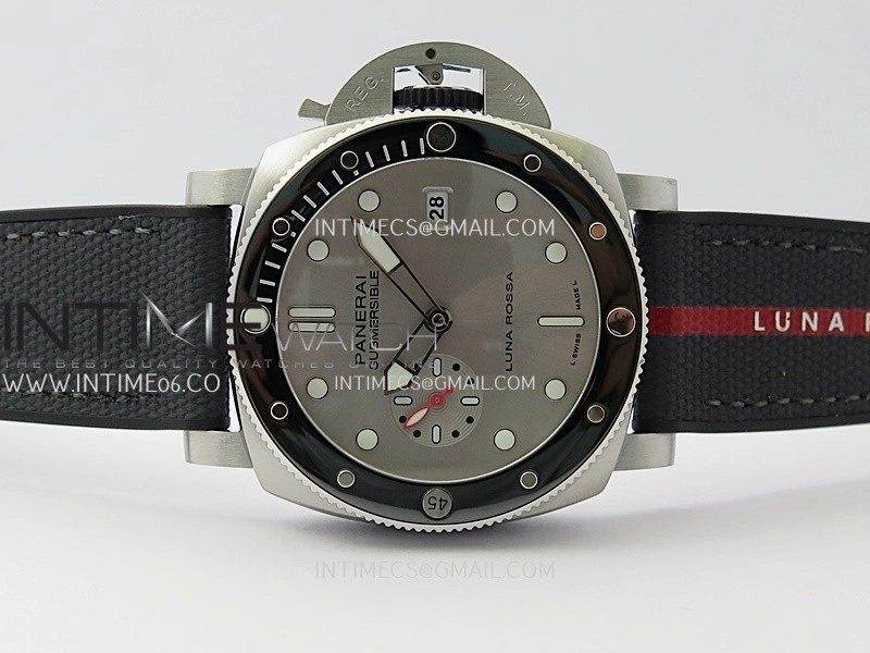 PAM1681 44mm Luna Rossa Submersible VSF 1:1 Best Edition On Gray Fabric Strap P900