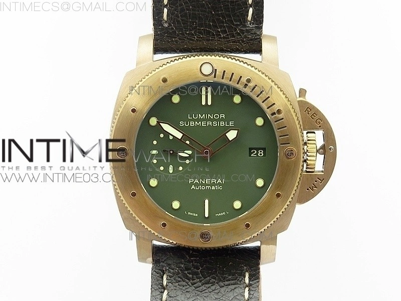 PAM382 N Bronzo VSF V2 1:1 Best Edition on Brown Distressed Calfskin Strap VSP9000