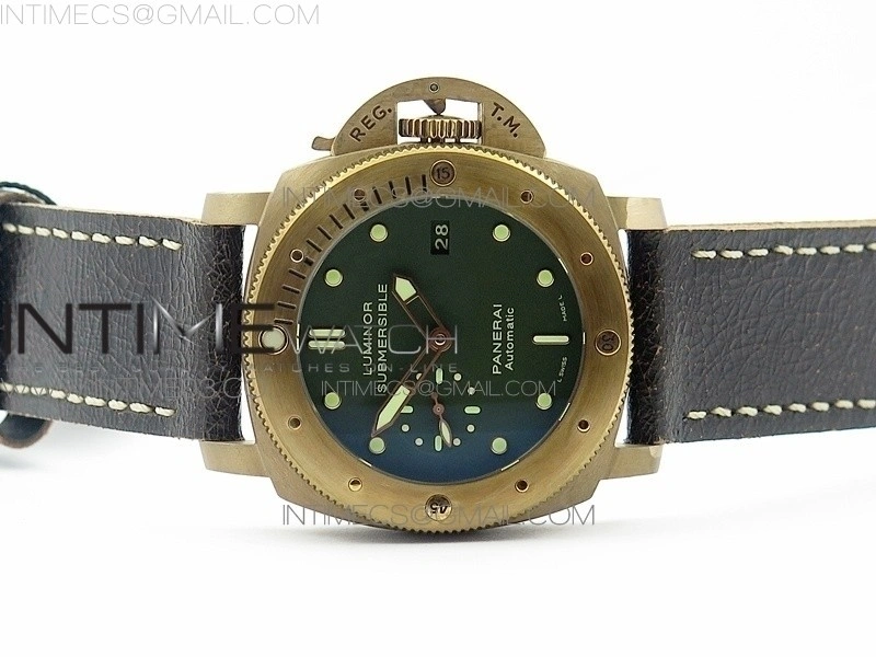 PAM382 N Bronzo VSF V2 1:1 Best Edition on Brown Distressed Calfskin Strap VSP9000