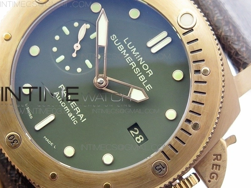 PAM382 N Bronzo VSF V2 1:1 Best Edition on Brown Distressed Calfskin Strap VSP9000