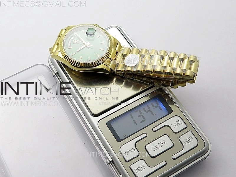 Day Date 36mm Gain Weight YG tungsten APSF 1:1 Best Edition Diamond Dial Rainbow Markers on SS President Bracelet A3255