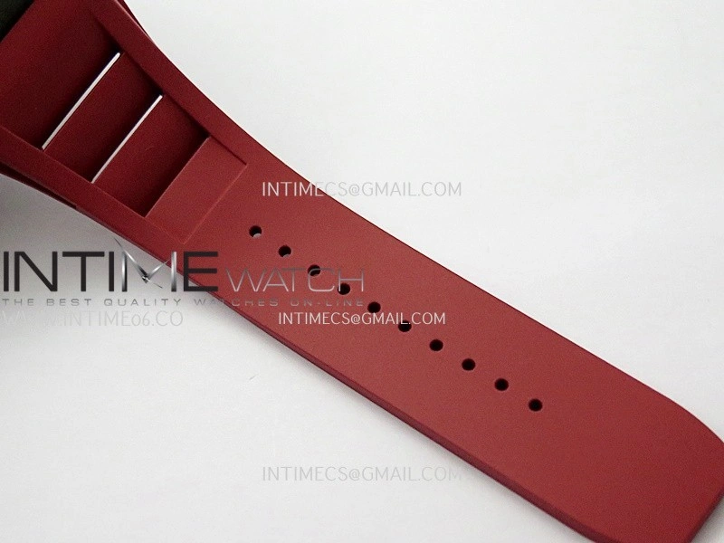 RM035-02 Real Black NTPT APSF 1:1 Best Edition Skeleton Dial On Red Rubber Strap Dandong Super Clone RMAL1