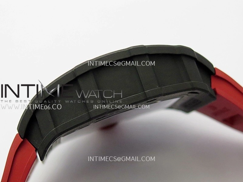 RM035-02 Real Black NTPT APSF 1:1 Best Edition Skeleton Dial On Red Rubber Strap Dandong Super Clone RMAL1