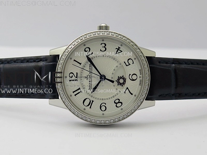 Rendez-Vous Night and Day Diamond Bezel SS APSF 1:1 Best Edition White Textured Dial SS Bezel on Blue Strap Super Clone A898
