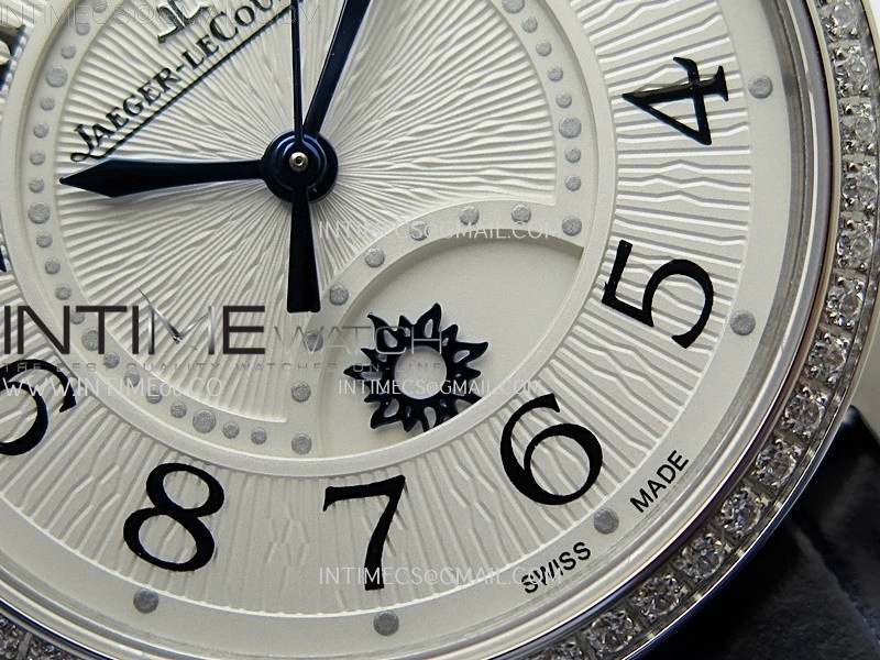 Rendez-Vous Night and Day Diamond Bezel SS APSF 1:1 Best Edition White Textured Dial SS Bezel on Blue Strap Super Clone A898
