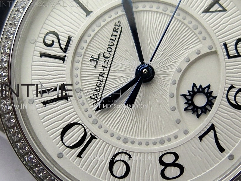 Rendez-Vous Night and Day Diamond Bezel SS APSF 1:1 Best Edition White Textured Dial SS Bezel on Blue Strap Super Clone A898