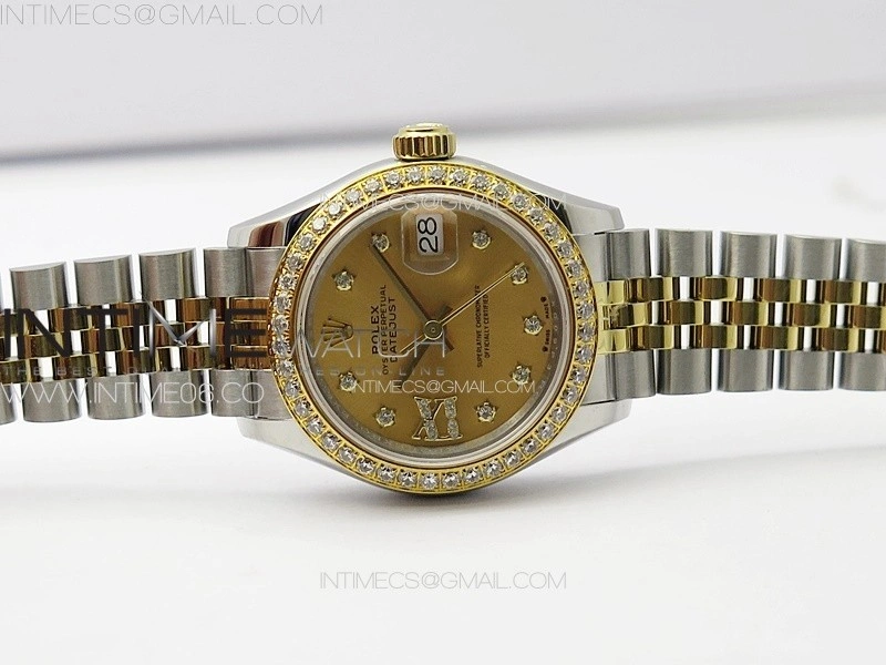 Datejust 28mm 279179 SS YG APSF Best Edition Gold Dial Stars Crystals Markers on SS YG Jubilee Bracelet NH05