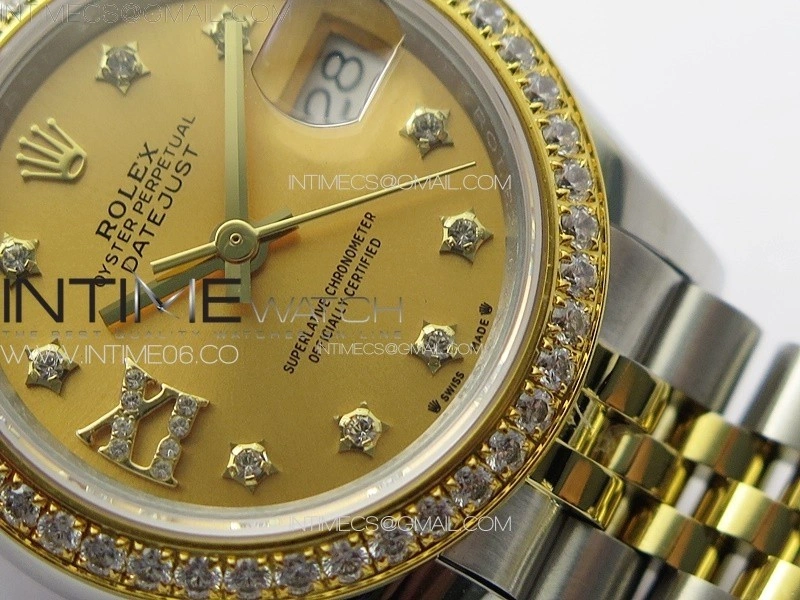 Datejust 28mm 279179 SS YG APSF Best Edition Gold Dial Stars Crystals Markers on SS YG Jubilee Bracelet NH05