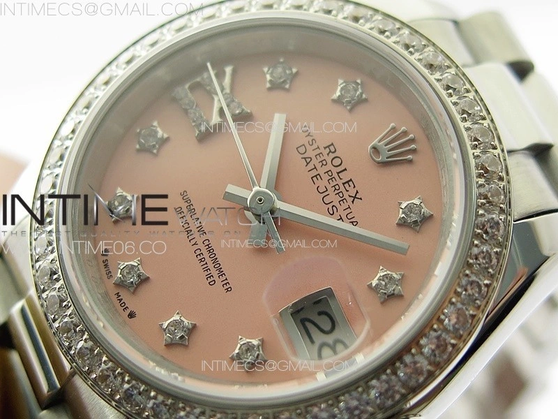 Datejust 28mm 279179 SS Crystals APSF Best Edition Pink Dial Stars Crystals Markers on SS President Bracelet NH05