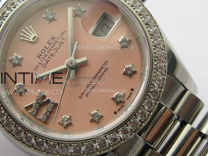 Datejust 28mm 279179 SS Crystals APSF Best Edition Pink Dial Stars Crystals Markers on SS President Bracelet NH05