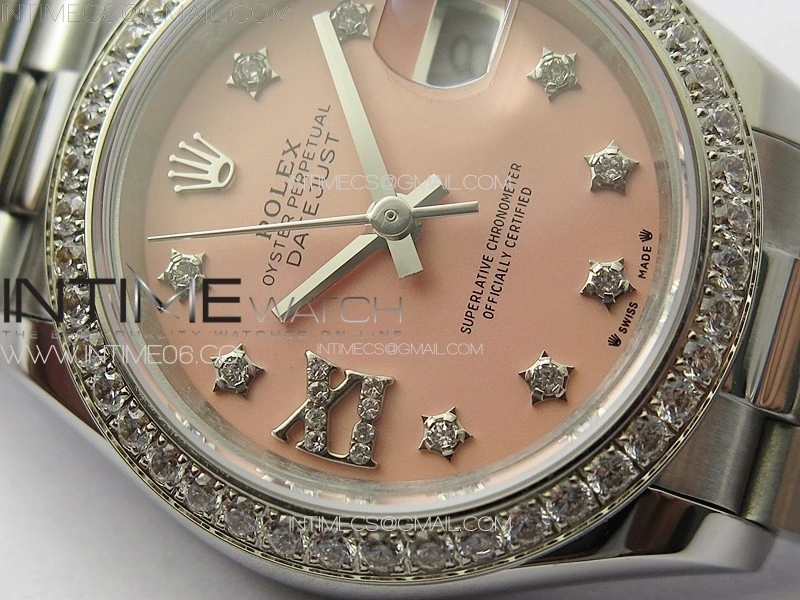 Datejust 28mm 279179 SS Crystals APSF Best Edition Pink Dial Stars Crystals Markers on SS President Bracelet NH05