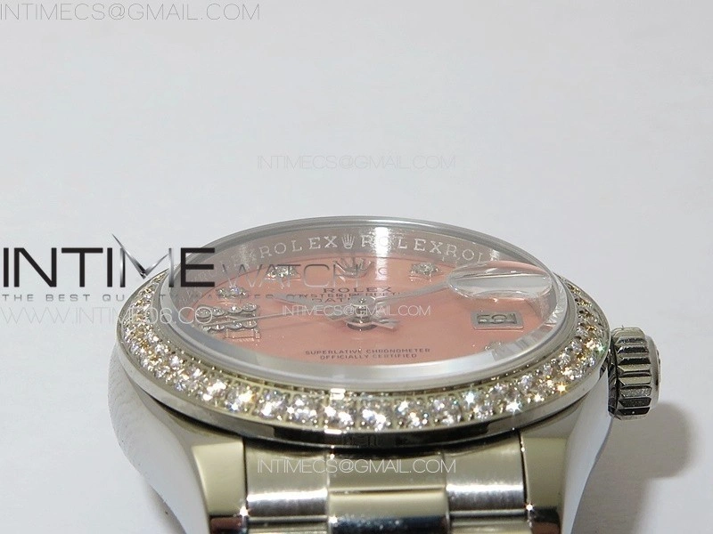 Datejust 28mm 279179 SS Crystals APSF Best Edition Pink Dial Stars Crystals Markers on SS President Bracelet NH05